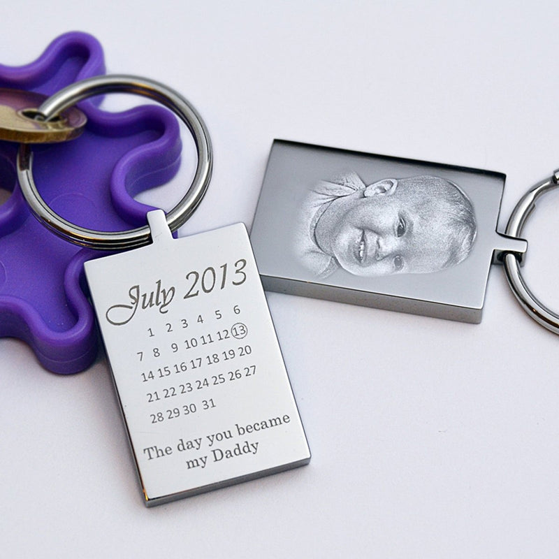Personalised Calendar Keychain – Engraved Stainless Steel Special Date Keepsake Gift
