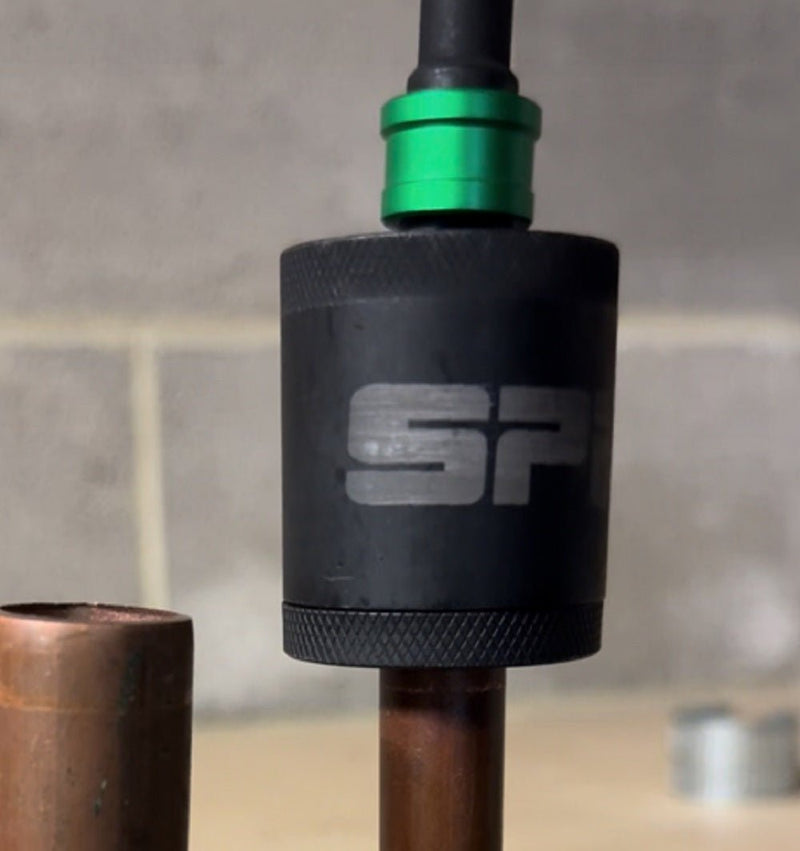 SPI 15mm & 22mm Copper Pipe Cleaning Socket Set with Quick-Release 3/8" Socket to 1/4" Hex Adapter Included - SEL9250