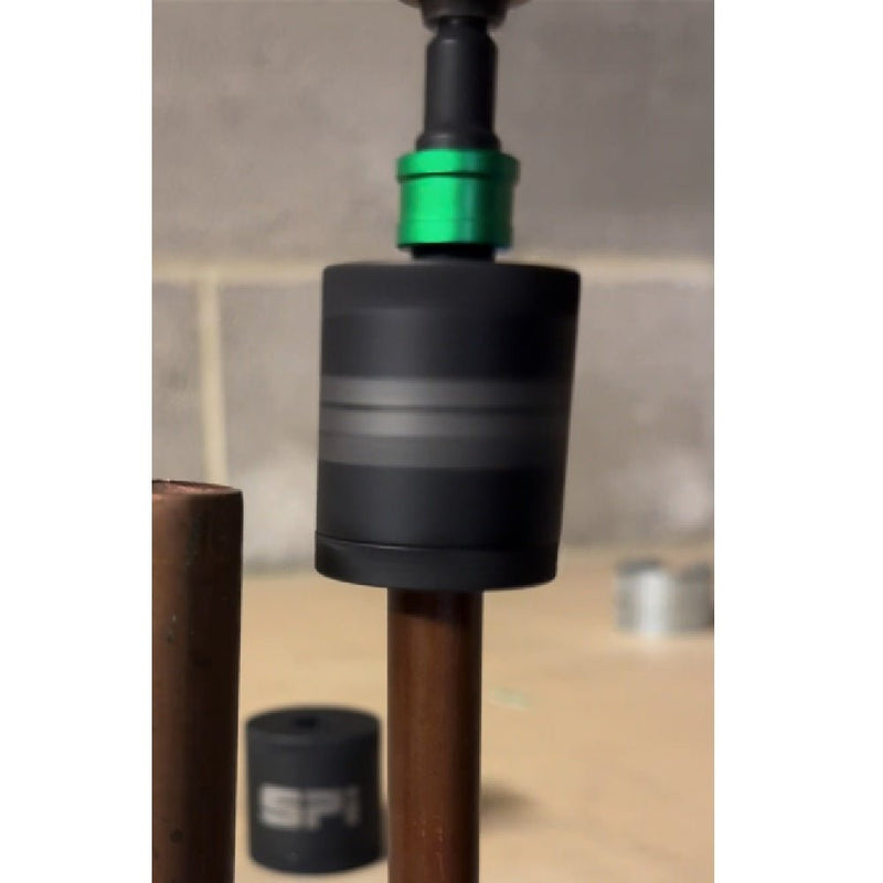 SPI 15mm & 22mm Copper Pipe Cleaning Socket Set with Quick-Release 3/8" Socket to 1/4" Hex Adapter Included - SEL9250