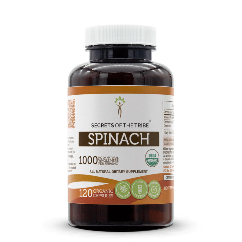 Secrets of the Tribe Spinach USDA Organic 120 Capsules, 1000 mg