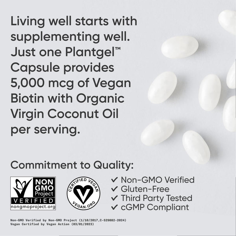 Sports Research Biotin 5,000 mcg with Organic Coconut Oil | Healthy Hair & Skin