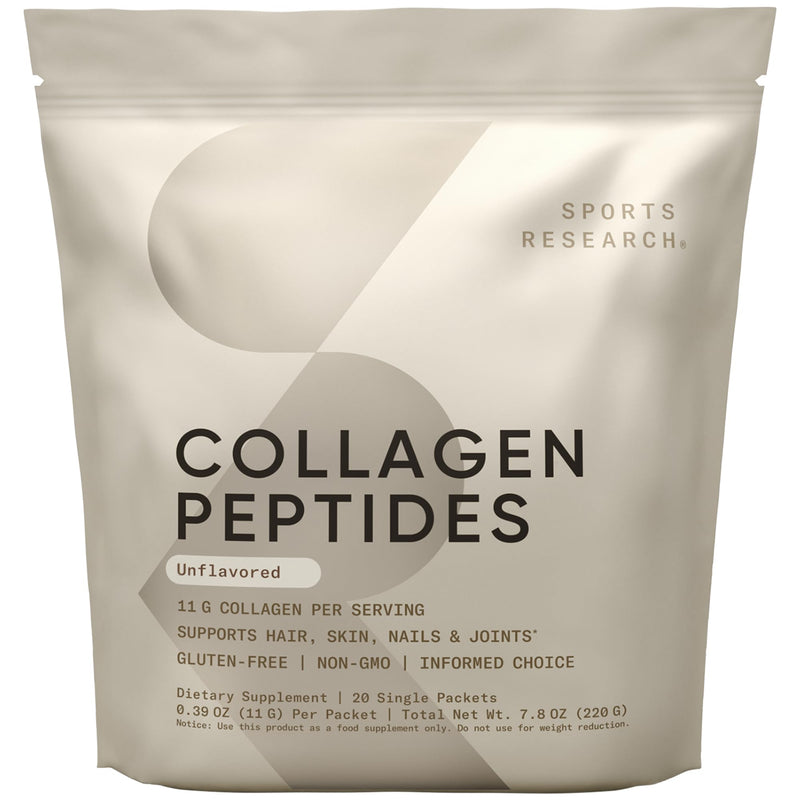 Sports Research Collagen Peptides - Hydrolyzed Type I & III Collagen Powder for Skin, Joints, Hair & Nails