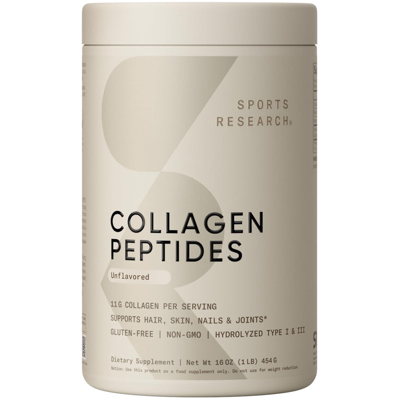 Sports Research Collagen Peptides – Hydrolyzed Type I & III Powder for Skin, Nails & Joints