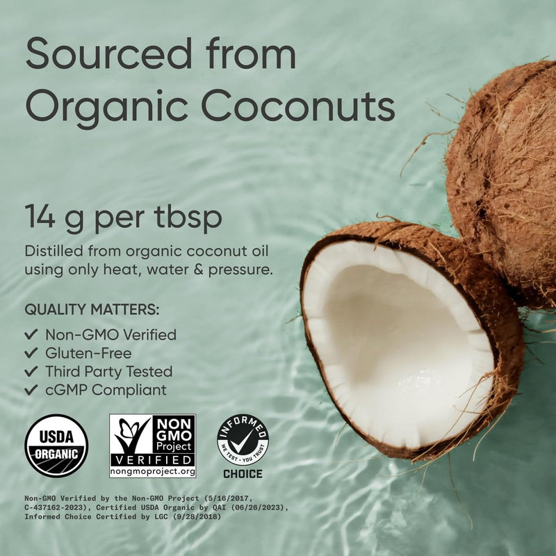 Sports Research Keto MCT Oil from Organic Coconuts – C8, C10, C12 – Unflavored (128 oz)