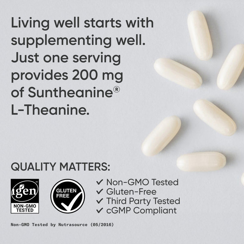Sports Research Double Strength L-Theanine – Suntheanine Softgels, 200mg, 60 Count