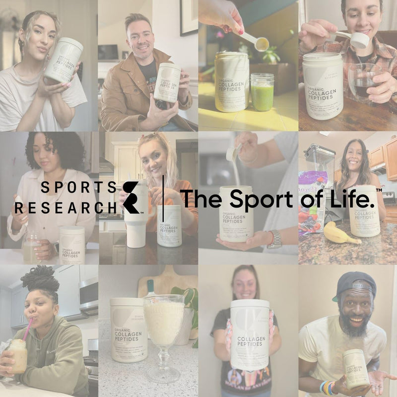 Sports Research Multi Collagen Protein Powder with Hyaluronic Acid & Vitamin C – 5 Types, 30 Servings (Chocolate)