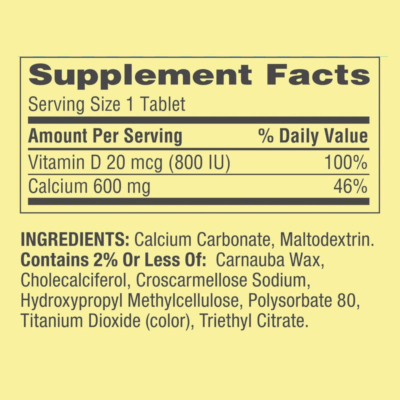 Spring Valley Calcium 600 mg + Vitamin D 20 mcg - 500 Count with Weekly Pill Organizer | GoodDealsHouse
