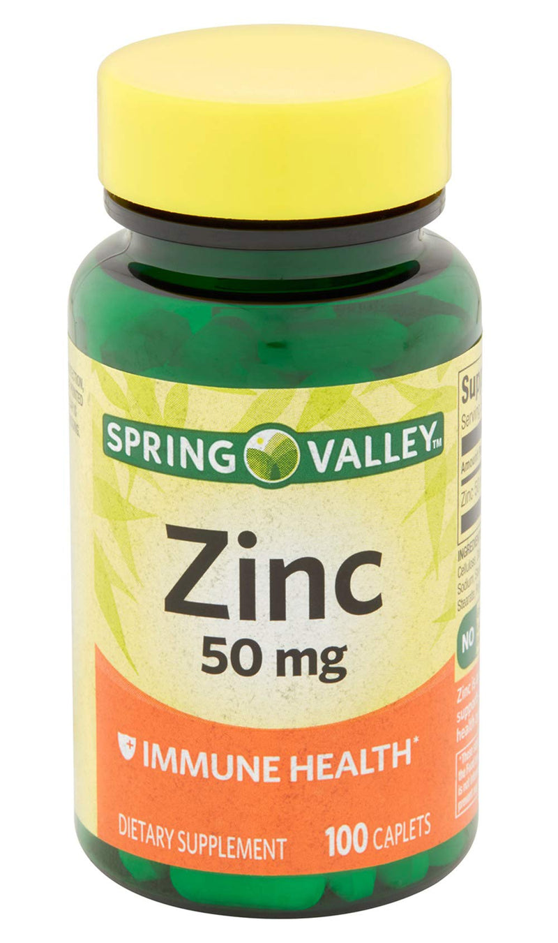 Spring Valley Zinc 50 mg – 200 Ct (2 Pack) | Daily Immune Support Supplement