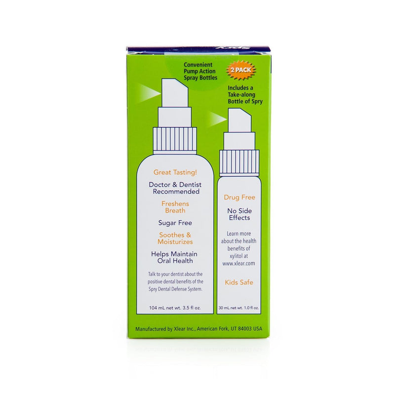 Spry Natural Xylitol Moisturizing Dry Mouth Spray – Stop Bad Breath, Increase Saliva, Non-GMO, Gluten-Free, Spearmint (Pack of 2)