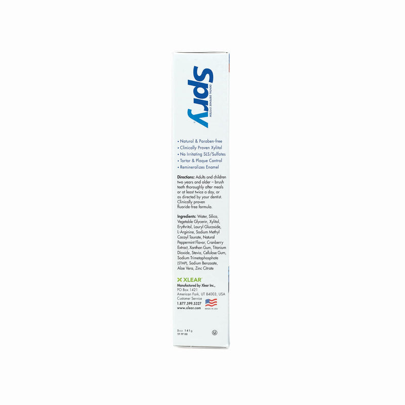 Spry Natural Xylitol Toothpaste 5oz – 6-Pack, Fluoride Free, Gentle for Sensitive Teeth, Peppermint