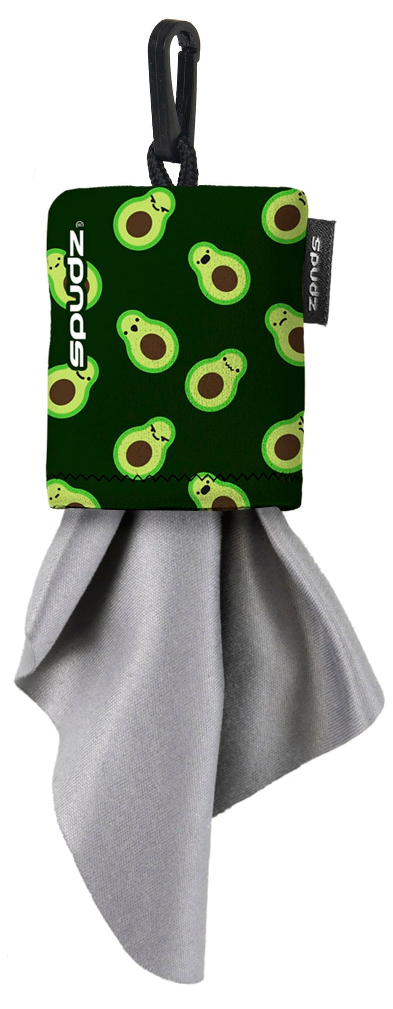 SPUDZ Classic Microfiber Lens Cleaner – Clip-On Pouch, Washable – Avocado, 6 x 6 Inch (2-Pack)