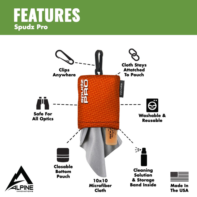 SPUDZ Pro | 10x10 Microfiber Cloth Screen & Lens Cleaner with 4ml Bottle