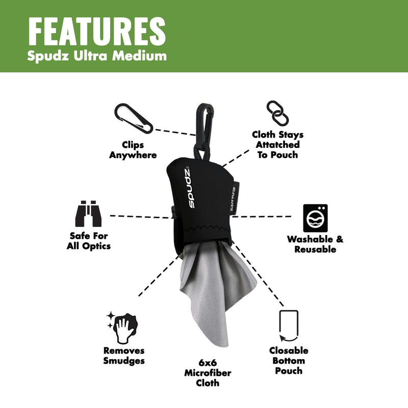 SPUDZ Ultra Microfiber Lens Cleaner – 6x6 in Clip-On Pouch | Mahi Mahi