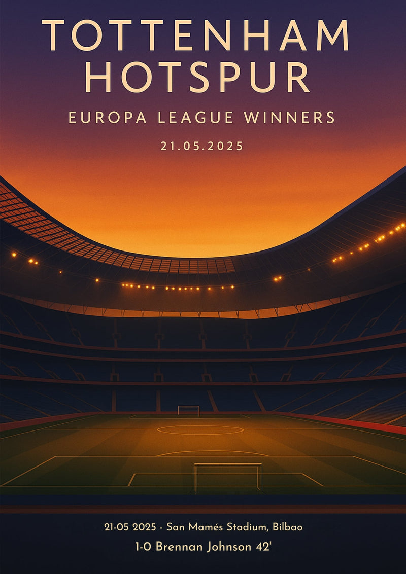 Tottenham Hotspur Inspired Europa League Final Poster - Iconic Matchday Wall Art