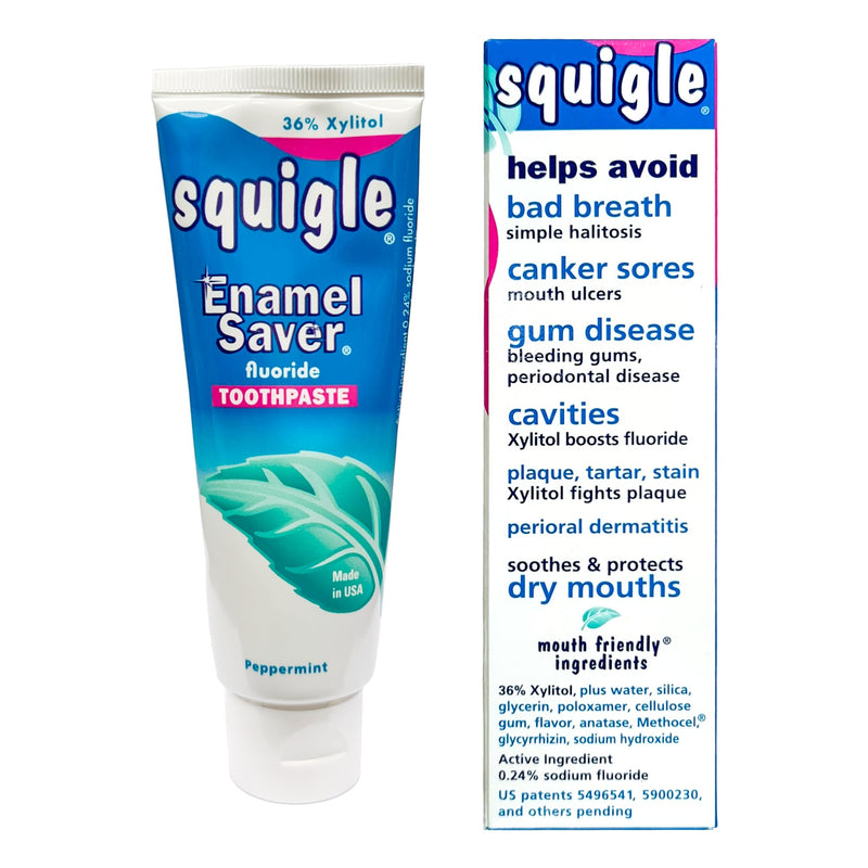 Squigle Enamel Saver Toothpaste – 36% Xylitol, Fluoride, SLS Free | Canker Sores & Bad Breath