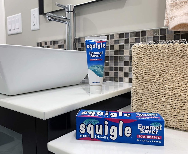 Squigle Enamel Saver Toothpaste – 36% Xylitol, Fluoride, SLS Free | Canker Sores & Bad Breath