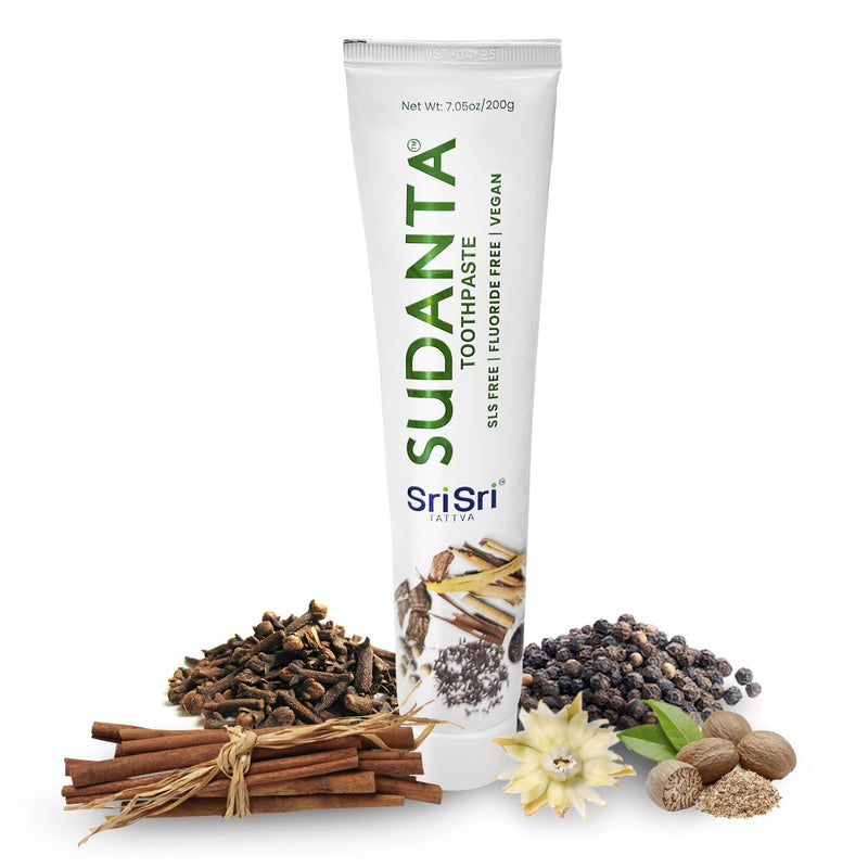 Sri Sri Tattva Sudanta Herbal Toothpaste – SLS Free & Fluoride Free Ayurvedic Toothpaste 200 g (3 Pack)