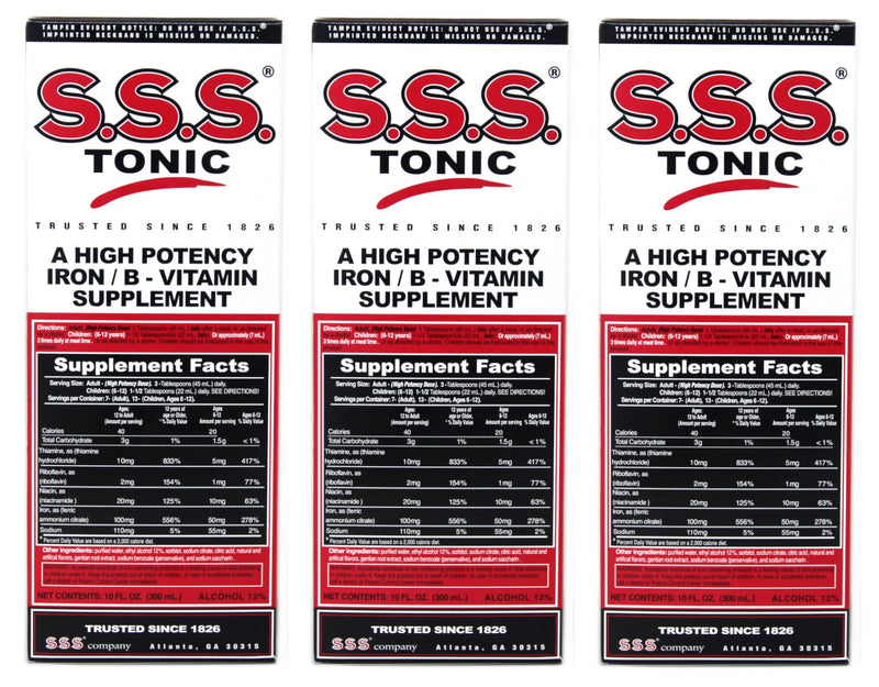 SSS Tonic 10oz – Pack of 3 Iron & Vitamin B Supplement (PT#1225811110)