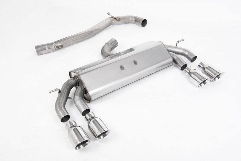 Milltek Volkswagen Golf Mk7.5 R 2.0 TSI 310PS (Non-GPF Models Only) (17+) Cat-back Non-Valved Race System. Non-resonated (louder). Polished GT-100 Round Tips