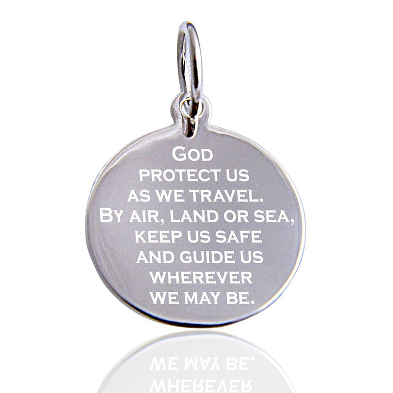 St Christopher Necklace – Sterling Silver Necklace With Travelers Prayer Pendant