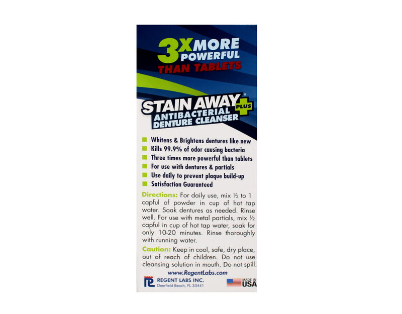 Stain Away Plus Denture Cleanser – 5 Minute Fast Action, Pack of 2