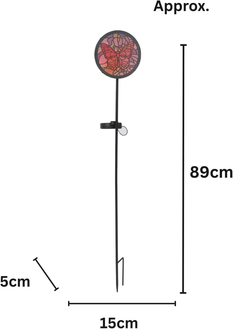 Giant Butterfly Solar Stake Light 89cm Weatherproof LED Garden Ornament