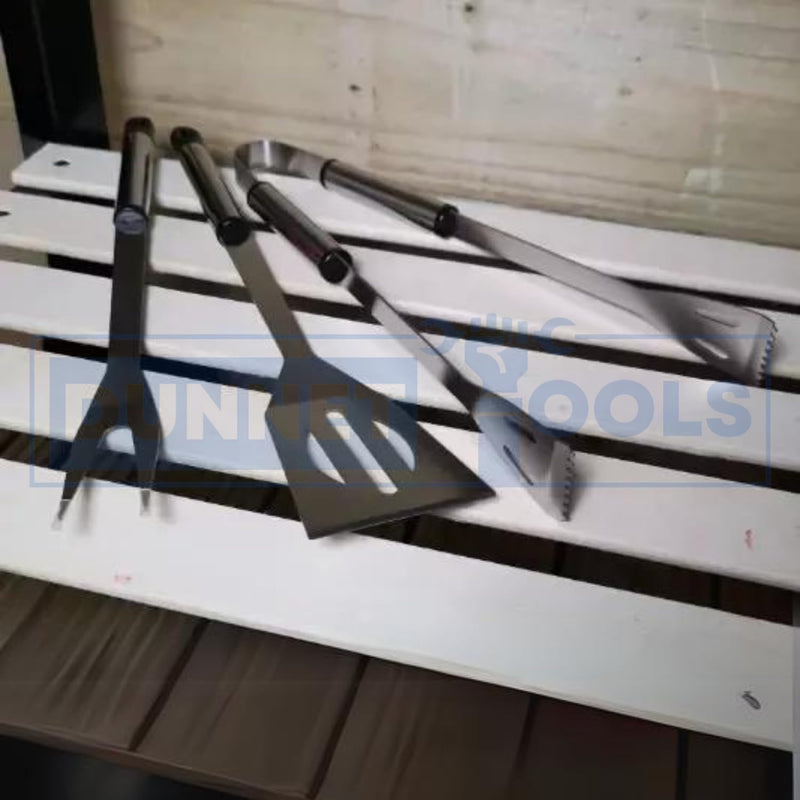 Stainless Steel BBQ Tool Set with Tongs Fork and Spatula