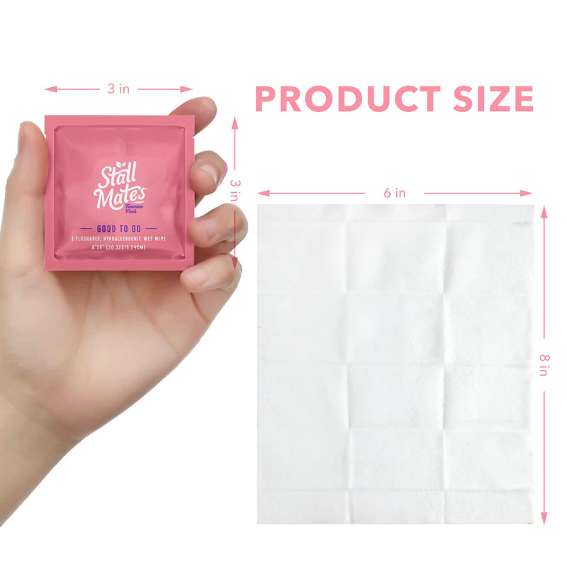 Stall Mates Wipes Feminine Fresh – Flushable, Unscented, PH-Balanced | 30 Travel Singles