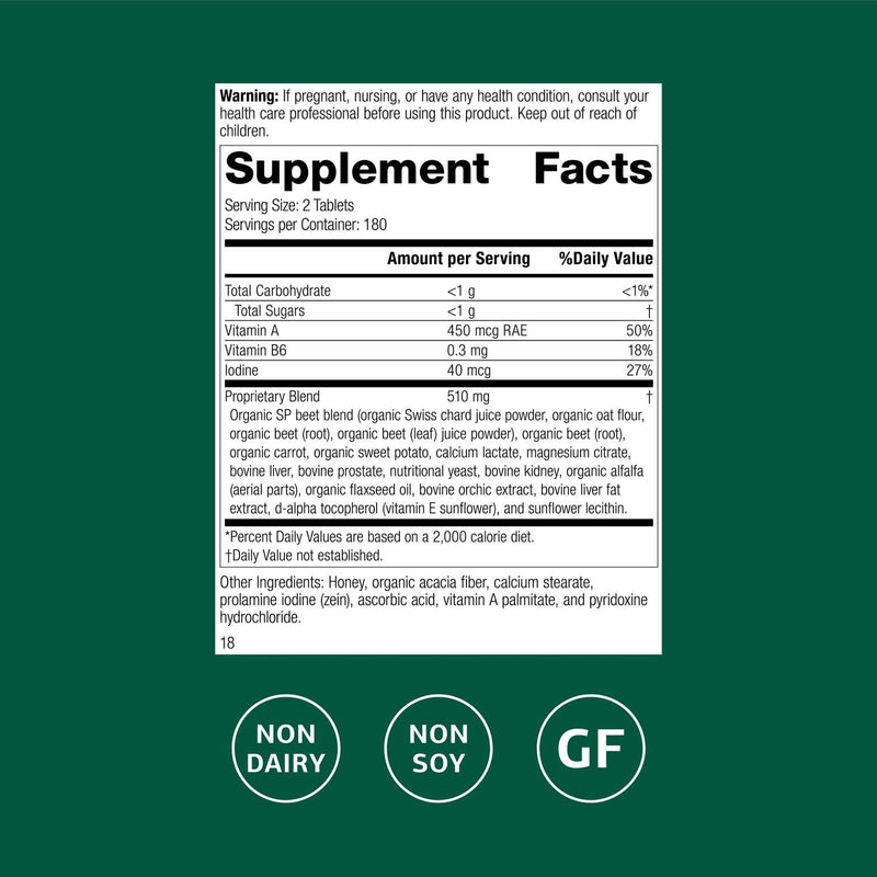 Standard Process A-F Betafood – Gluten-Free Liver & Gallbladder Support with Vitamin A, Iodine & B6