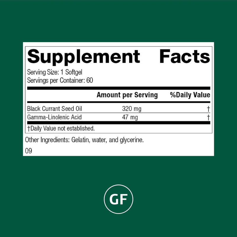 Black Currant Seed Oil by Standard Process – Supports Blood Flow, Immune Function & Tissue Health | Gluten-Free | 60 Softgels