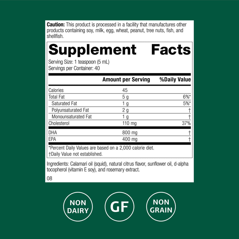 Standard Process Calamari Omega-3 Liquid – Heart & Brain Health