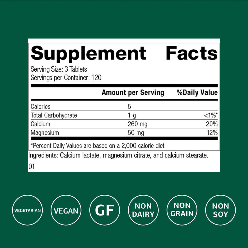 Standard Process Calcium Lactate – Bone & Immune Health Support | Vegan, Gluten-Free, Non-Dairy | 360 Tablets