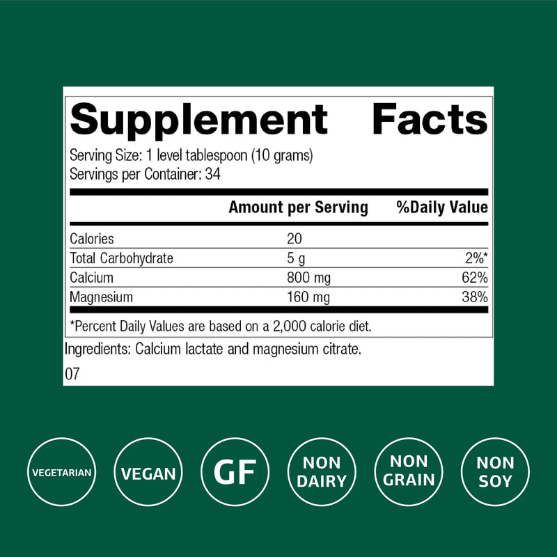 Standard Process Calcium Lactate Powder – Bone Health & Immune Support, Non-Dairy, Gluten-Free, 12 oz