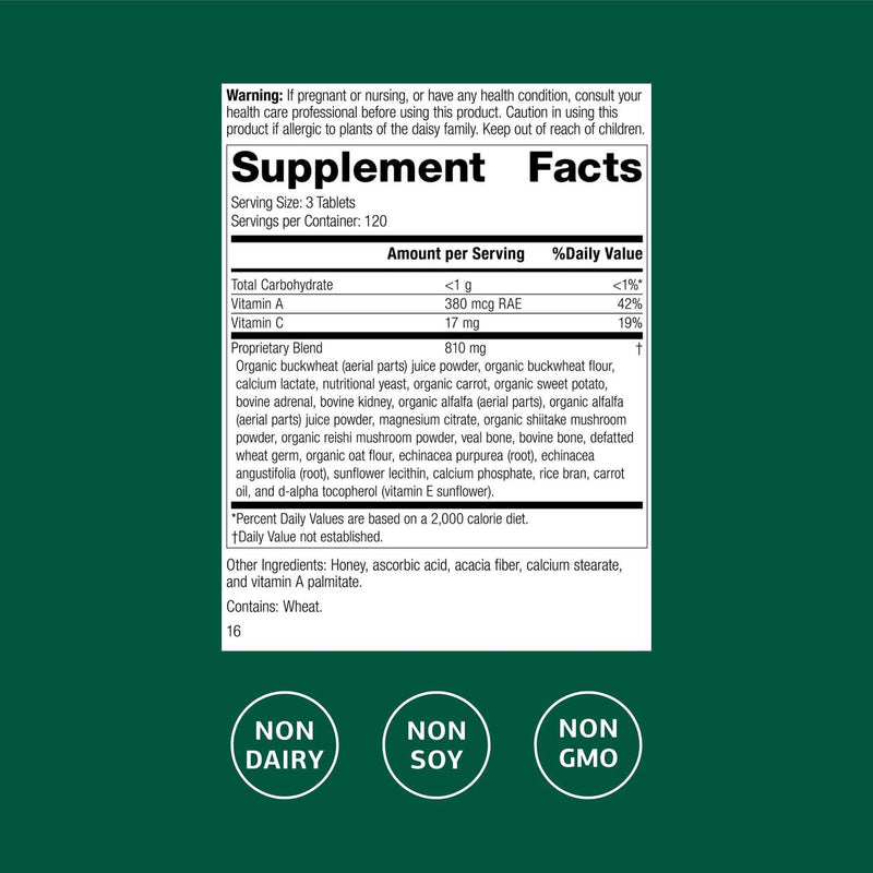 Standard Process Cataplex A-C-P: Healthy Cell & Tissue Support - 360 Tablets (120 Servings) - Non-Dairy & Non-Soy