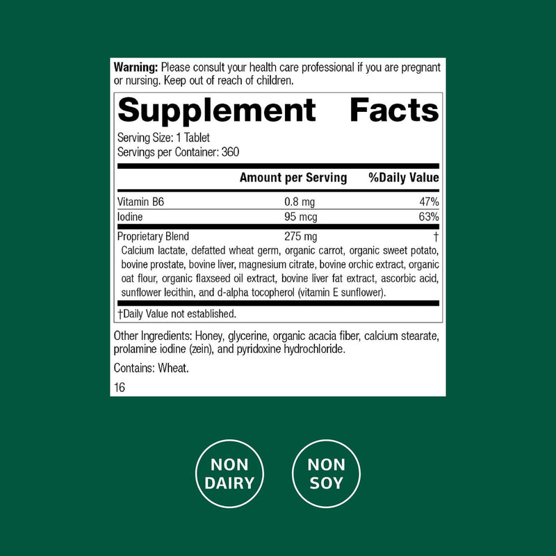 Standard Process Cataplex F – Vitamin B6 & Iodine for Thyroid Support, Non-Dairy & Non-Soy, 90 Tablets