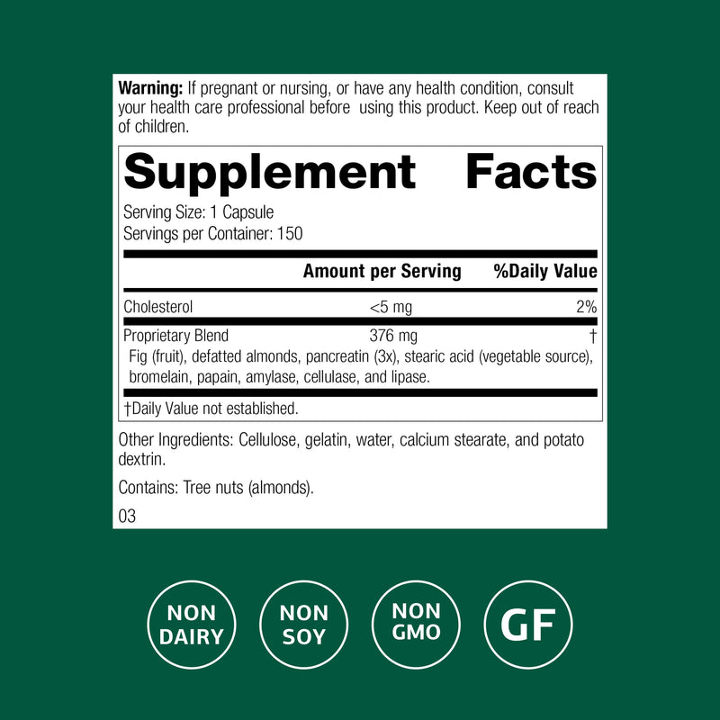 Standard Process Multizyme – Pancreatic Enzyme Support for Protein, Carbohydrate & Fat Digestion | Gluten-Free, Non-Dairy, Non-Soy | 150 Capsules