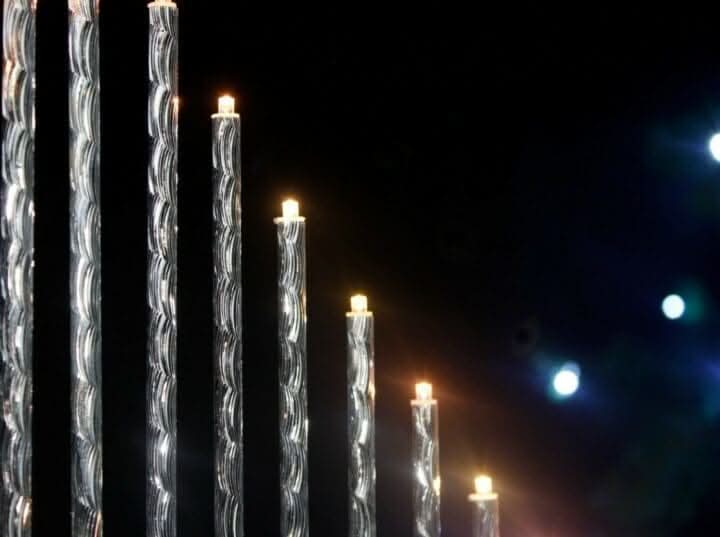 Christmas 15 LED Silver Twisted Candle Bridge