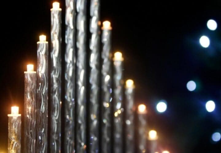 Christmas 15 LED Silver Twisted Candle Bridge
