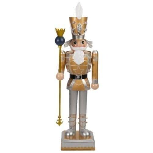 Large Gold LED Christmas Nutcracker