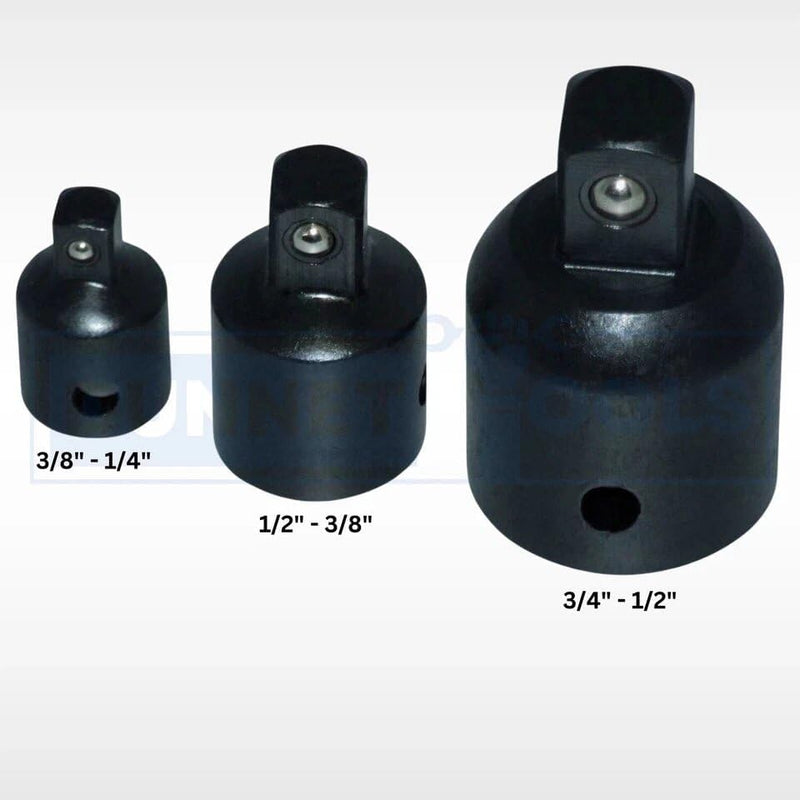 3 Piece Impact Socket Adapter Set Chrome Vanadium Reducers