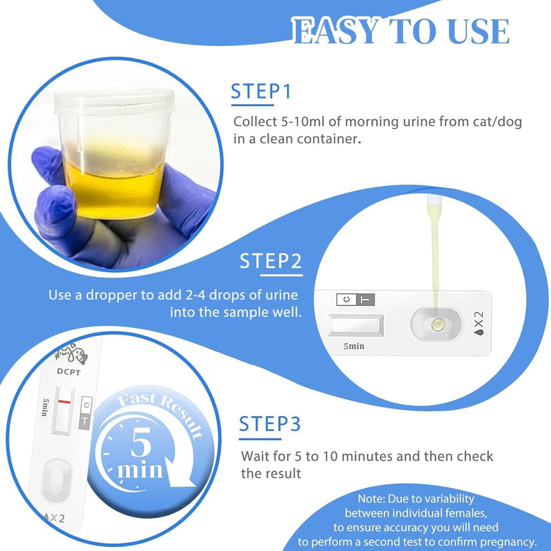 Dog and Cat Pregnancy Test Kit at Home – 5-Minute Urine Test, High Accuracy