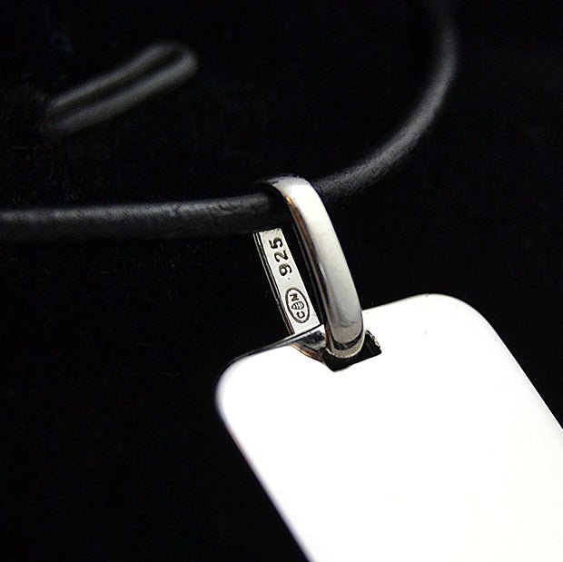 Personalised Silver Dog Tag – Sterling Silver Necklace | Custom Engraved Photo Pendant