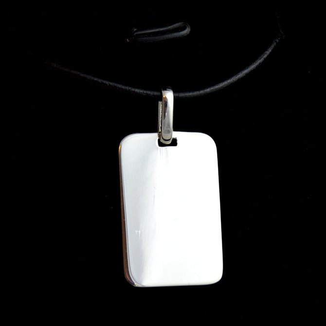 Personalised Silver Dog Tag – Sterling Silver Necklace | Custom Engraved Photo Pendant