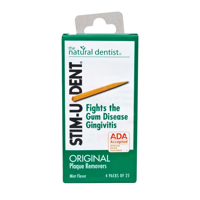 Stim-U-Dent Original Mint Plaque Removers – 4 Packs of 25 | Natural Dentist