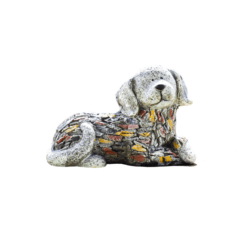 Stone Effect Dog Resin Garden Ornament Weatherproof Statue 28cm