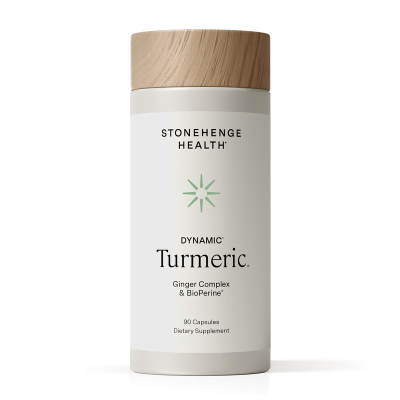 Stonehenge Health Dynamic Turmeric Curcumin with Ginger – High Potency 1,650 mg, BioPerine, 90 Vegetarian Capsules