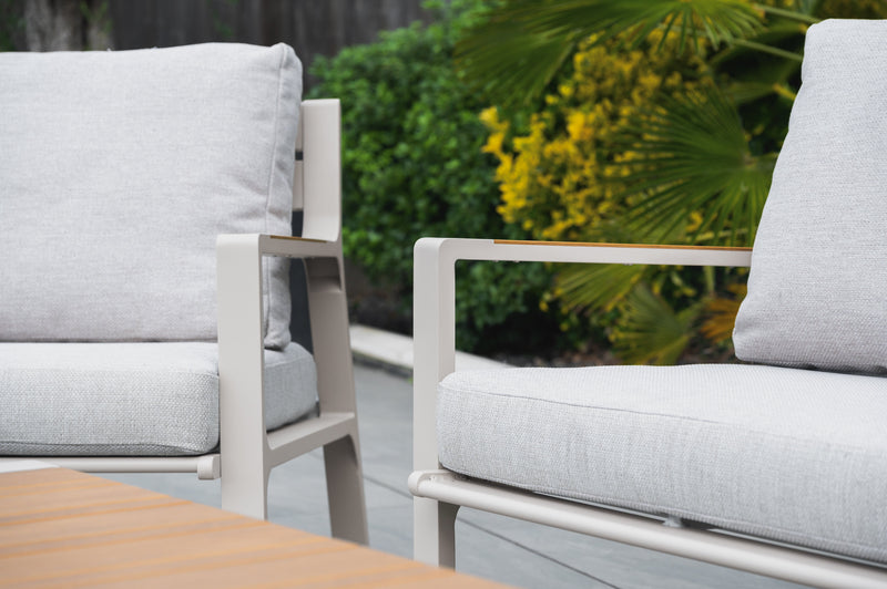 Stratton Mocha Lounge Set with Teaklook Coffee Table