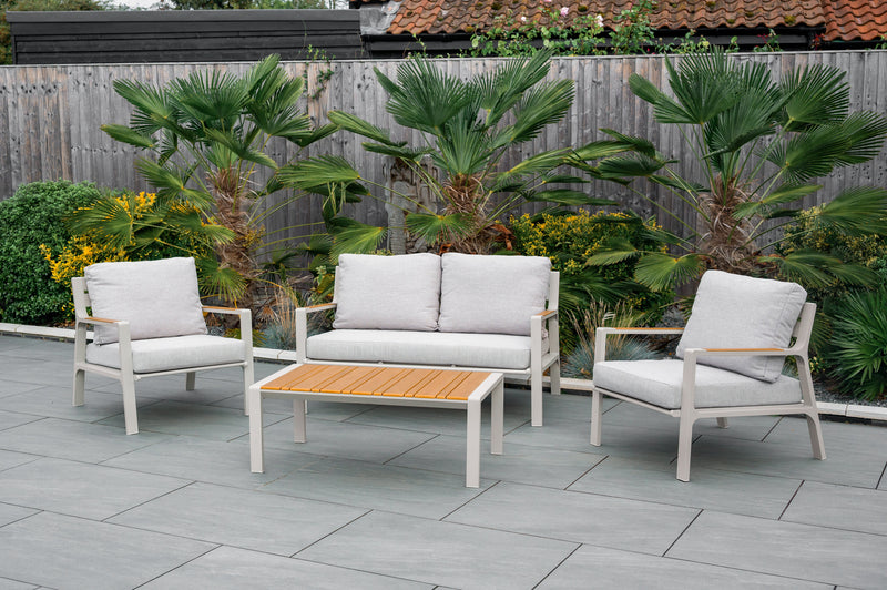 Stratton Mocha Lounge Set with Teaklook Coffee Table