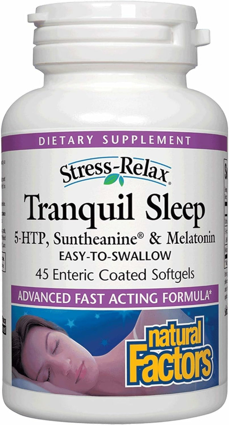 Stress-Relax Tranquil Sleep by Natural Factors – Suntheanine L-Theanine Sleep Aid, 45 Softgels