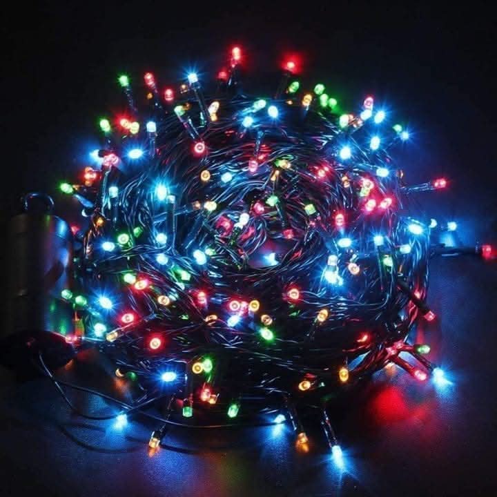 300 Multi Coloured Christmas Battery Operated Chasing LED Lights with Timer Function
